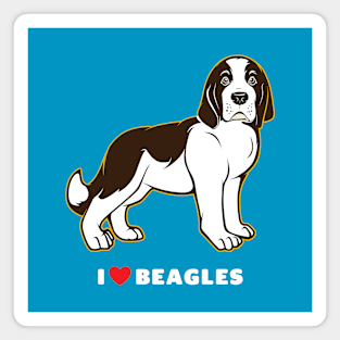 I Love Beagles Puppy Dog Art Magnet